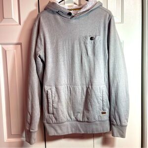 Billabong Hoodie Mens Small Surfplus Henley French Terry Sherpa Lined‎ Hood M9